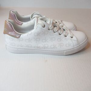 Calvin Klein Women's White Gilli Comfort Fashion Lace Up Shoes Size (9.5 M) NWOB